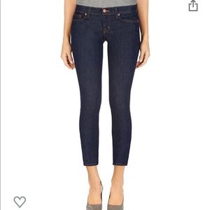 J Brand Mid Rise Capri Jean in Pure Dark Wash